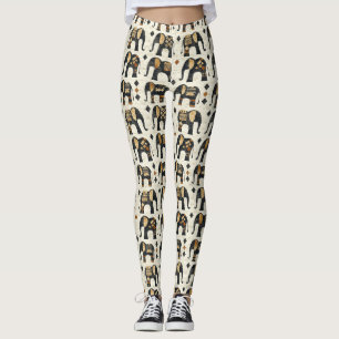 Tribal Elephant Boho Pattern (2) Leggings