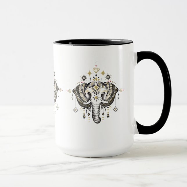 Tribal elephant illustration mug (Right)