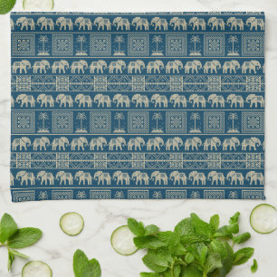 Tribal Elephant & Trees Kitchen Towel