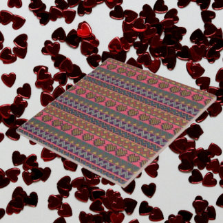 Tribal Essence Ceramic Tile – Bold Geometric Art