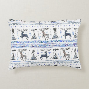 Tribal ethnic, animals dream catcher, seamless. accent pillow