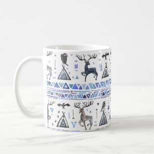 Tribal ethnic, animals dream catcher, seamless. coffee mug