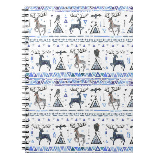 Tribal ethnic, animals dream catcher, seamless. notebook