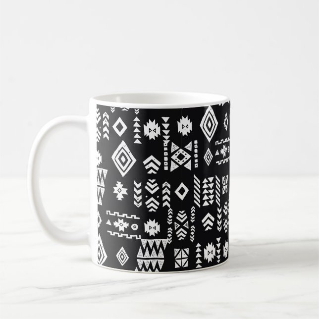 Tribal ethnic background. Stylish primitive geomet Coffee Mug (Left)
