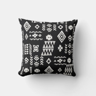 Tribal ethnic background. Stylish primitive geomet Throw Pillow
