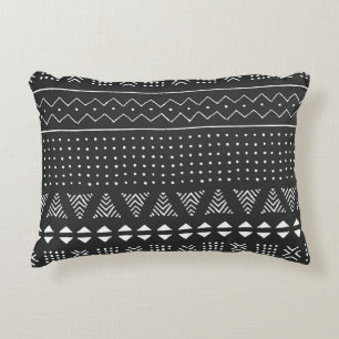 Tribal ethnic: black white pattern. accent pillow