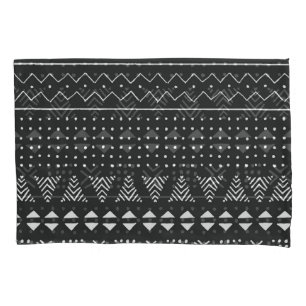 Tribal ethnic: black white pattern. pillowcase