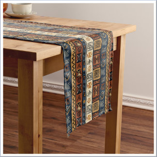 Tribal Ethnic Brown Gold & Green Medium Table Runner