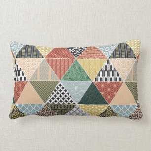 Tribal Ethnic Colorful Patchwork Pattern Lumbar Pillow