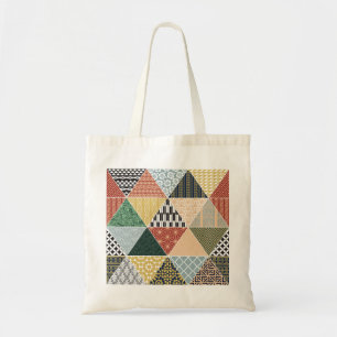 Tribal Ethnic Colorful Patchwork Pattern Tote Bag
