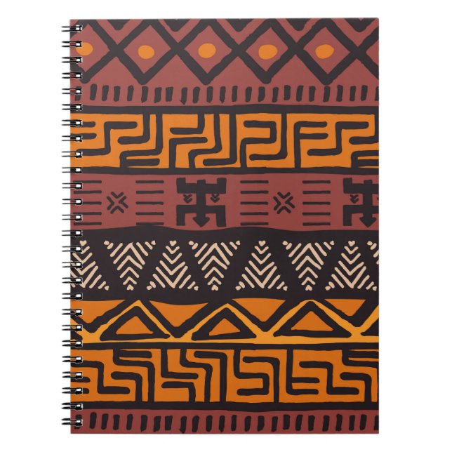 Tribal ethnic colourful bohemian pattern with geom notebook (Front)
