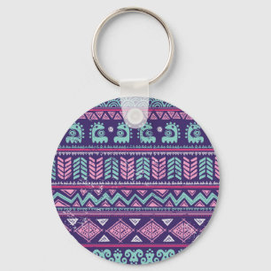 Tribal Ethnic: Colourful Seamless Pattern. Keychain
