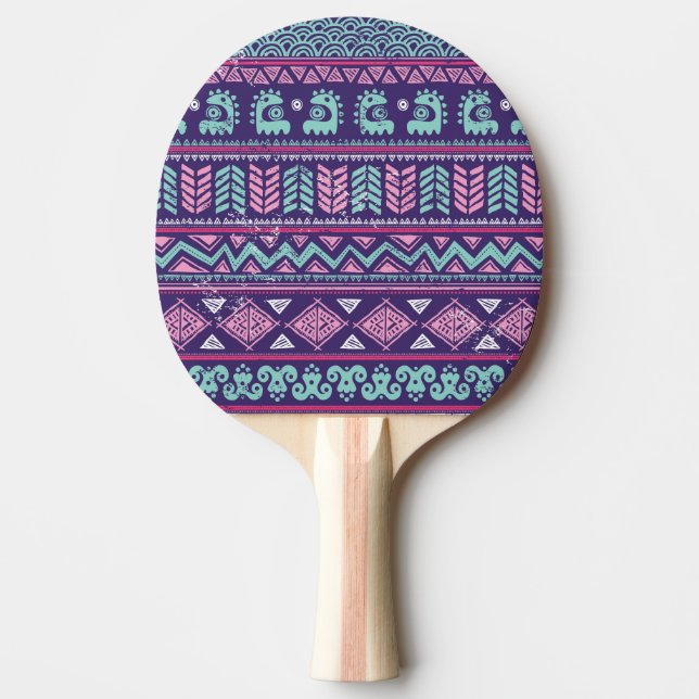 Tribal Ethnic: Colourful Seamless Pattern. Ping Pong Paddle (Front)