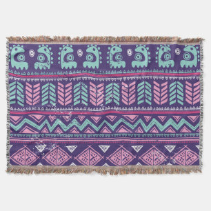 Tribal Ethnic: Colourful Seamless Pattern. Throw Blanket