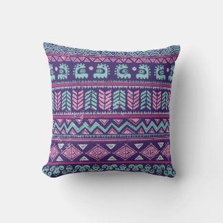 Tribal Ethnic: Colourful Seamless Pattern. Throw Pillow