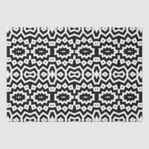 Tribal Ethnic Cool Black and White Geometric Tissue Paper