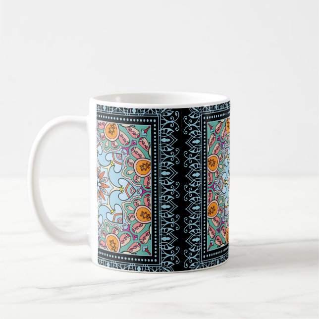 Tribal ethnic mandala seamless pattern coffee mug (Left)