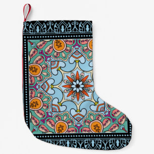Tribal ethnic mandala seamless pattern small christmas stocking