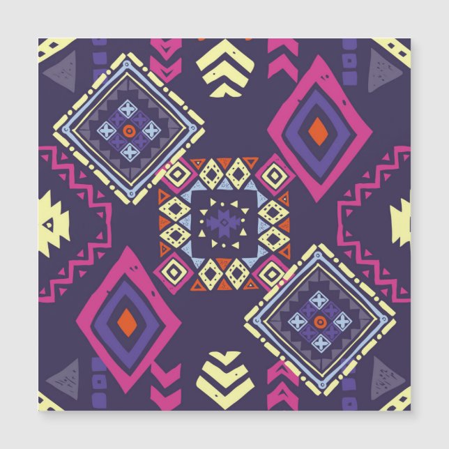 Tribal ethnic, primitive geometric background. (Front)