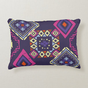 Tribal ethnic, primitive geometric background. accent pillow