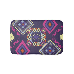 Tribal ethnic, primitive geometric background. bath mat