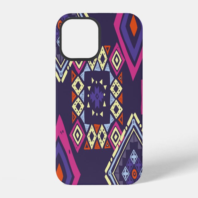 Tribal ethnic, primitive geometric background. iPhone case (Back)