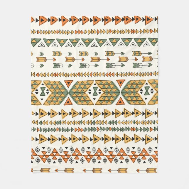 Tribal ethnic seamless pattern 3 fleece blanket (Front)