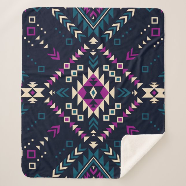 Tribal ethnic seamless pattern 6  sherpa blanket (Front)