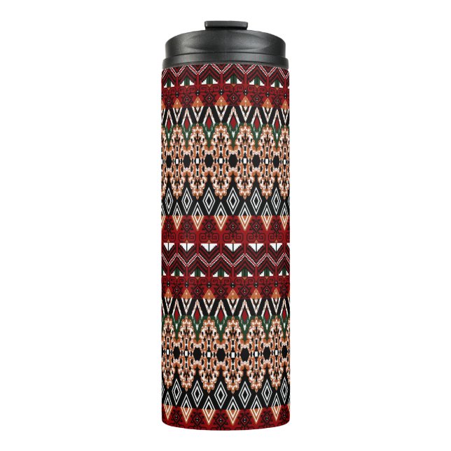 Tribal ethnic seamless pattern 9 thermal tumbler (Front)