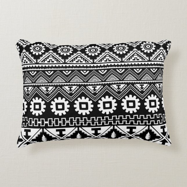 Tribal ethnic seamless pattern accent pillow (Front)