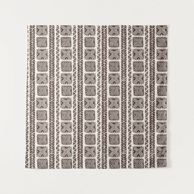 Tribal Ethnic Seamless Pattern Design Tapestry (Front)