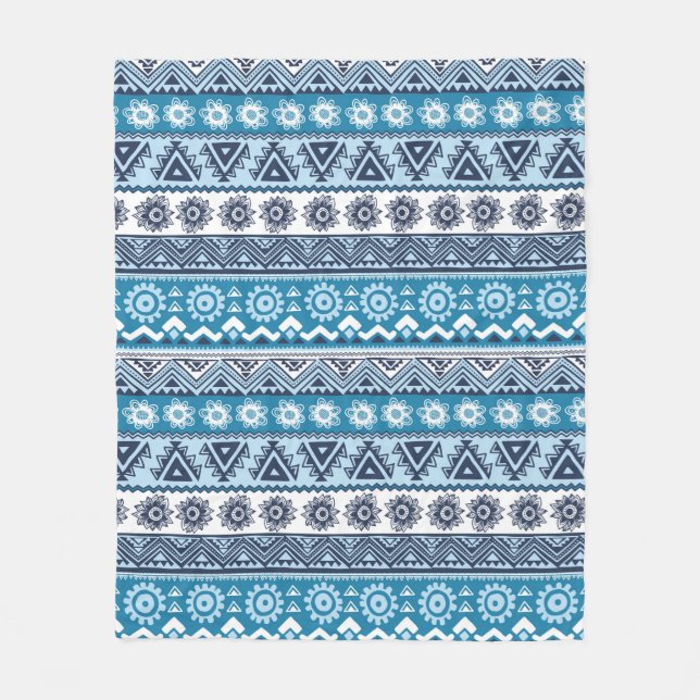 Tribal ethnic seamless pattern fleece blanket (Front)