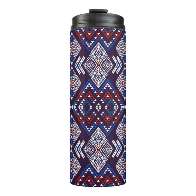 Tribal ethnic seamless pattern thermal tumbler (Front)