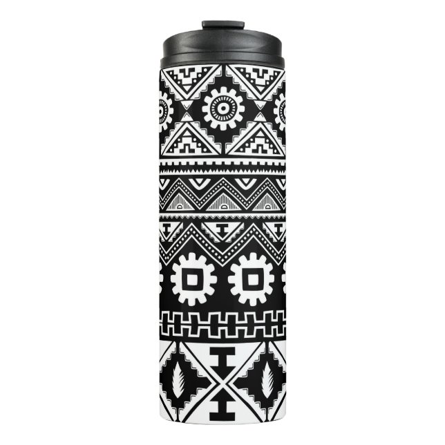 Tribal ethnic seamless pattern thermal tumbler (Front)