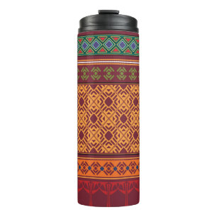 Tribal ethnic seamless pattern thermal tumbler