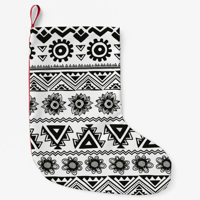 Tribal ethnic seamless small christmas stocking (Front)