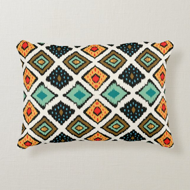 Tribal ethnic seamless striped pattern in aztec st accent pillow (Front)