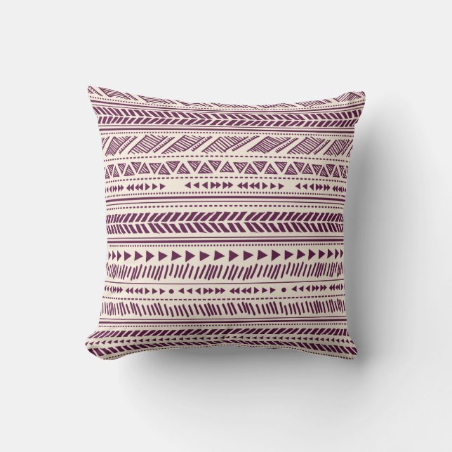 Tribal ethnic seamless  throw pillow (Front)
