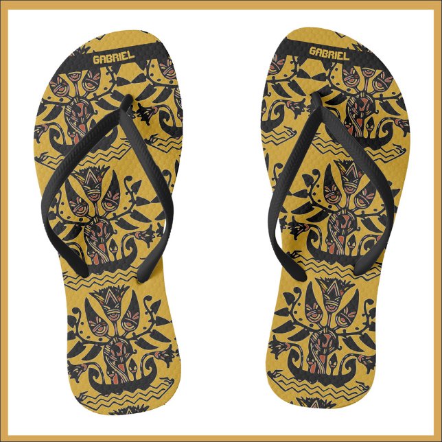 Tribal Ethnic Tattoo Pattern  Flip Flops (Creator Uploaded)