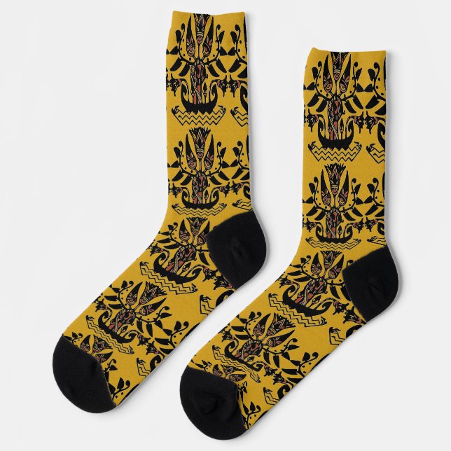 Tribal Ethnic Tattoo Pattern  Socks (Left)