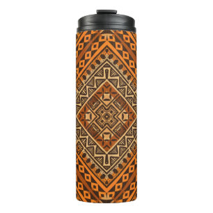 Tribal ethnic textile pattern african style thermal tumbler
