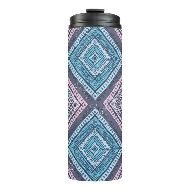 Tribal ethnic, timeless seamless style thermal tumbler (Front)