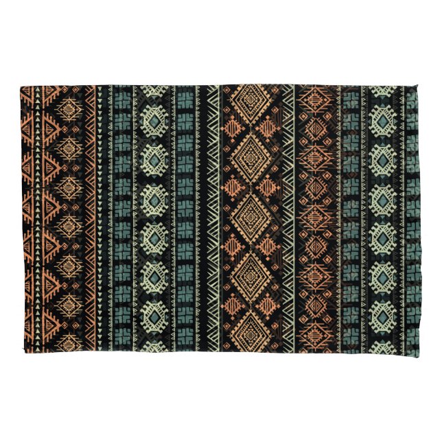 Tribal Ethnic Vintage Business Pattern Pillowcase (Front)