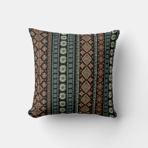 Tribal Ethnic Vintage Business Pattern Throw Pillow