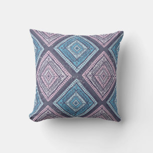Tribal ethnic. Vintage seamless illustration patte Throw Pillow