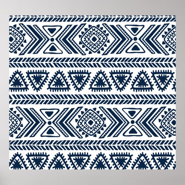 Tribal Ethnic: Vintage Seamless Pattern. Poster (Front)