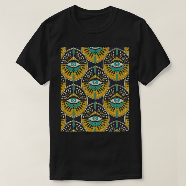 Tribal Evil Eye Pattern Graphic  T-Shirt (Design Front)