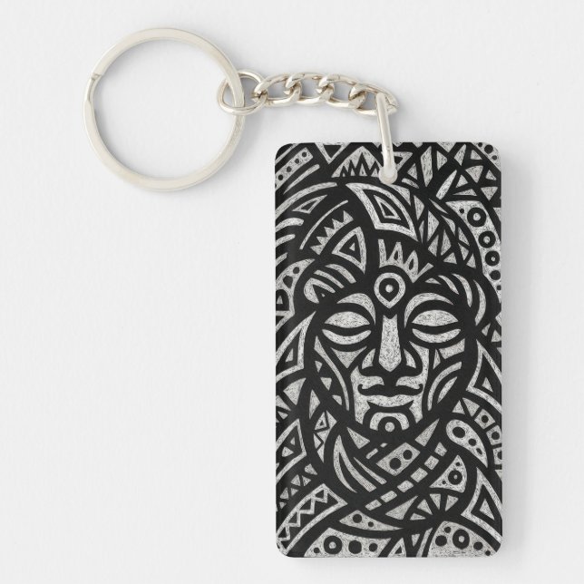 Tribal Face Keychain (Front)