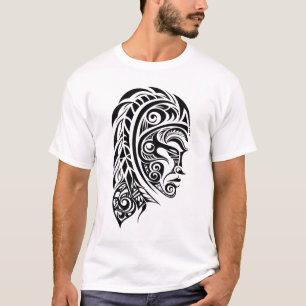Tribal Face Tattoo Design Illustration T-Shirt