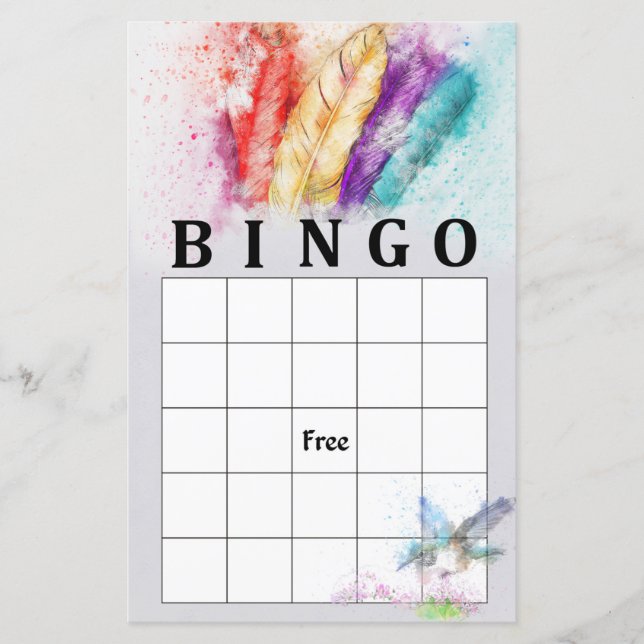 Tribal Feather bingo game (Front)